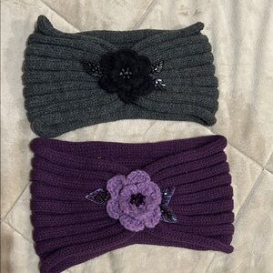 CC Boutique Gray and Purple Knit Headbands
